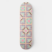 Pastel Geometric Tile Pattern | Pink Mint Purple  Persoonlijk Skateboard (Voorkant)