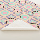 Pastel Geometric Tile Pattern | Pink Mint Purple  Sherpa Deken (3/4)