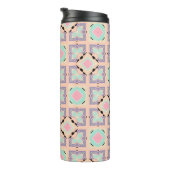Pastel Geometric Tile Pattern | Pink Mint Purple  Thermosbeker (Geroteerd rechts)