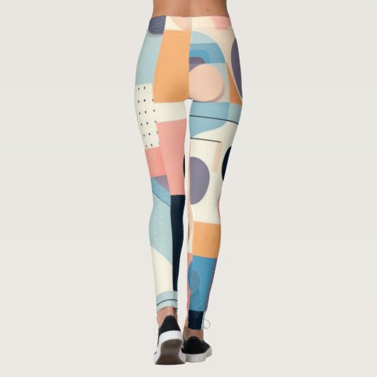Pastel Geometrics Vrouwen Workout Leggings (Achterkant)