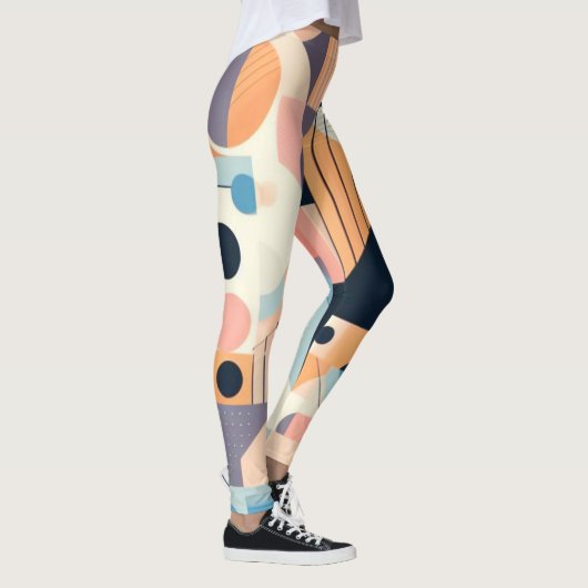 Pastel Geometrics Vrouwen Workout Leggings (Rechts)