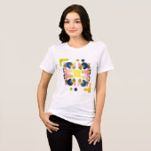 Pastel geometrisch ingelijst abstract ontwerp met Tri-Blend shirt (Voorkant volledig)