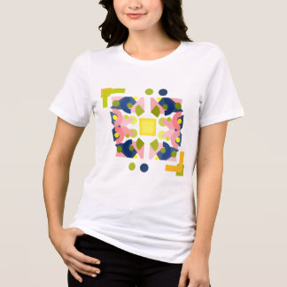 Pastel geometrisch ingelijst abstract ontwerp met  Tri-Blend shirt