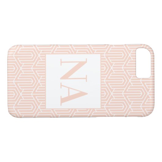 Pastel geometrisch initiaal / monogram Case-Mate iPhone case (Achterkant (Horizontaal))