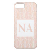 Pastel geometrisch initiaal / monogram Case-Mate iPhone case (Achterkant)