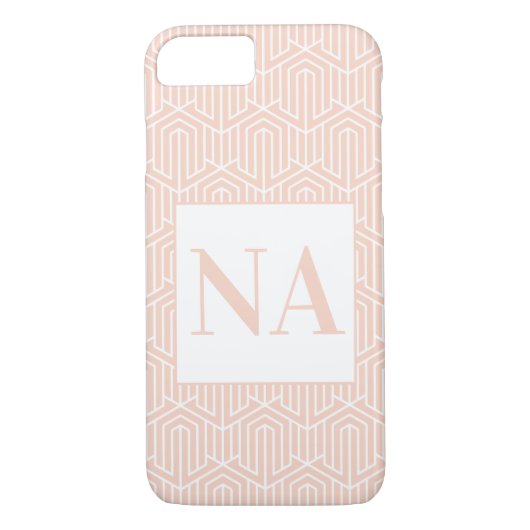 Pastel geometrisch initiaal / monogram Case-Mate iPhone case (Achterkant)