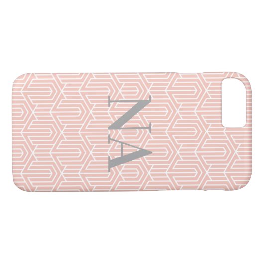 Pastel geometrisch initiaal / monogram Case-Mate iPhone case (Achterkant (Horizontaal))