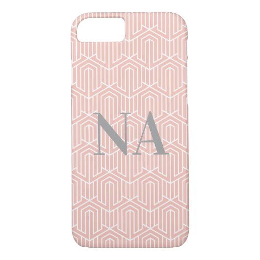 Pastel geometrisch initiaal / monogram Case-Mate iPhone case (Achterkant)