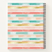 Pastel geometrisch naadloos patroon monogram notitieboek (Achterkant)