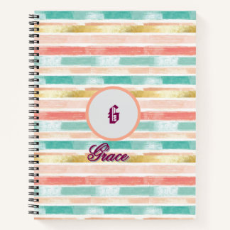 Pastel geometrisch naadloos patroon monogram notitieboek