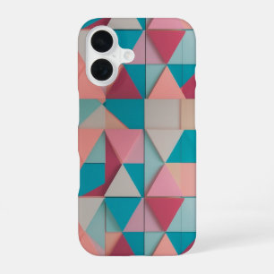 Pastel Geometrisch Patroon – Apple iPhone 16 Hoesj Hoesje