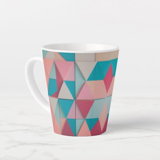 Pastel geometrisch patroon - kleine latte Mok (12  (Linkerhoek)