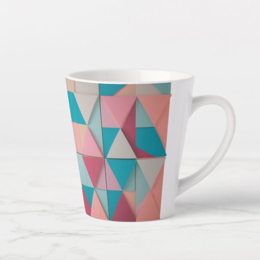 Pastel geometrisch patroon - kleine latte Mok (12  (Rechts)