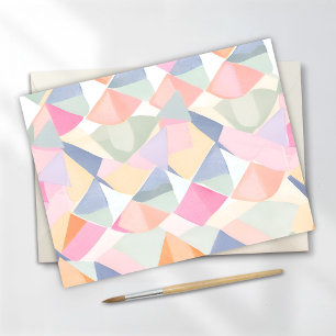 Pastel Geometrisch Patroon   Kleurrijk Waterverf Briefkaart