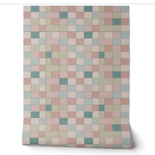 Pastel geometrisch patroon met zachte tinten behang