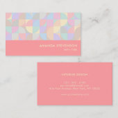 Pastel geometrisch patroon visitekaartje (Voorkant / Achterkant)