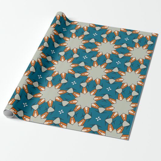 Pastel Geometrisch Patroon – Zachte Abstracte Kleu Cadeaupapier (Uitgerold)