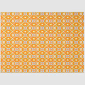 Pastel geometrisch pixelpatroon op levendig oranje tissuepapier (Voorkant)