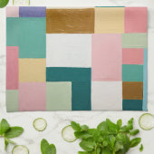 Pastel geometrisch quilt theedoek (Gevouwen)