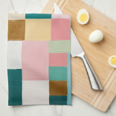Pastel geometrisch quilt theedoek (Quarter Fold)