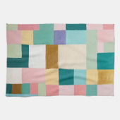 Pastel geometrisch quilt theedoek (Horizontaal)