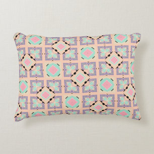 Pastel Geometrisch Tegelmotief Roze Mint Paars Accent Kussen