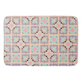 Pastel Geometrisch Tegelmotief | Roze Mint Paars Badmat (Voorkant)