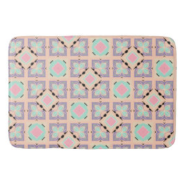 Pastel Geometrisch Tegelmotief | Roze Mint Paars Badmat