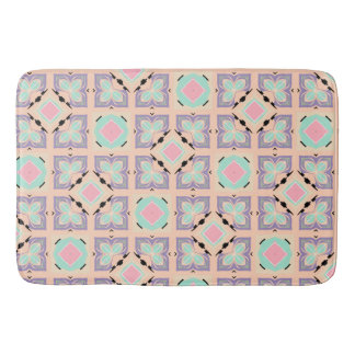 Pastel Geometrisch Tegelmotief | Roze Mint Paars Badmat