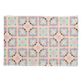 Pastel Geometrisch Tegelmotief | Roze Mint Paars Kussensloop (Achterkant)