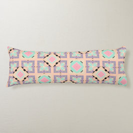 Pastel Geometrisch Tegelmotief | Roze Mint Paars Lichaamskussen