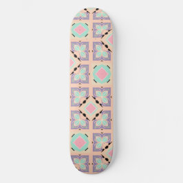 Pastel Geometrisch Tegelmotief | Roze Mint Paars Persoonlijk Skateboard