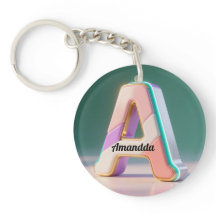 Pastel geometrische 3D monogram letter A