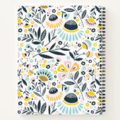 Pastel Geometrische Blooms met Naam Bord Detail Notitieboek (Achterkant)