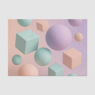 Pastel Geometrische Bollen Kubussen Tissuepapier