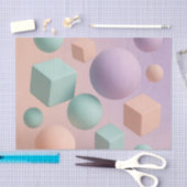 Pastel Geometrische Bollen Kubussen Tissuepapier (Craft)
