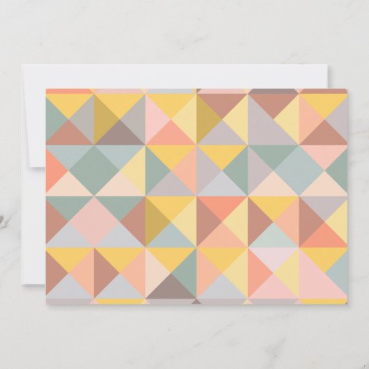 Pastel geometrische bruids brunch uitnodiging (Achterkant)