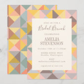Pastel geometrische bruids brunch uitnodiging (Voorkant / Achterkant)