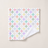 Pastel geometrische cirkels en diamantpatroon bad handdoek (Wasdoekje)