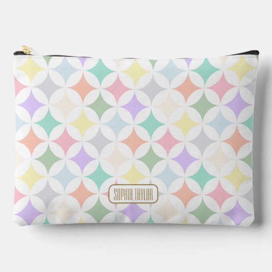 Pastel geometrische cirkels en diamantpatroon etui (Voorkant)
