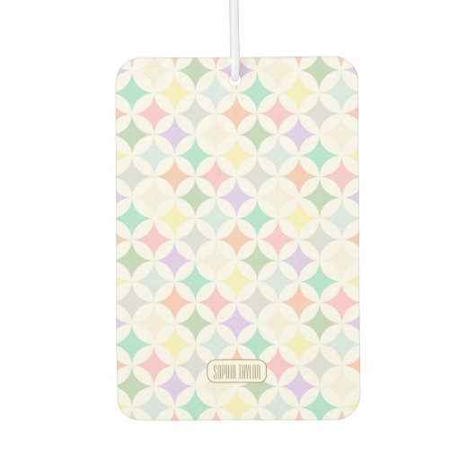 Pastel geometrische cirkels en diamantpatroon luchtverfrisser (Voorkant)
