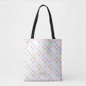 Pastel geometrische cirkels en diamantpatroon tote bag (Voorkant)