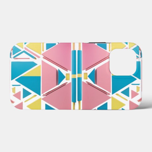 Pastel geometrische driehoeken – moderne retro app Case-Mate iPhone case (Achterkant (horizontaal))