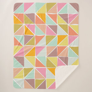 Pastel geometrische gezellige moderne slaapkamerde sherpa deken