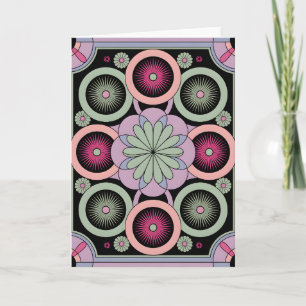 Pastel Geometrische Mandala Bloem Kaart
