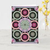 Pastel Geometrische Mandala Bloem Kaart (Gele Bloem)