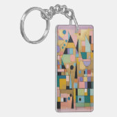 Pastel Geometrische Metropool Sleutelhanger (Voorkant Links)