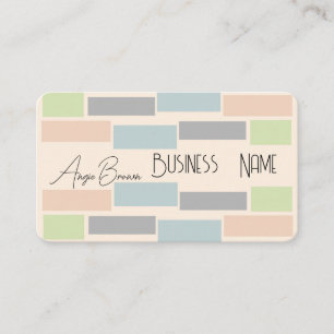 Pastel geometrische moderne minimalistische gewoon visitekaartje