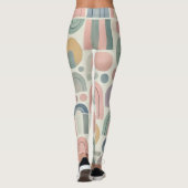 Pastel Geometrische Moderne Vrouwen Leggings (Achterkant)