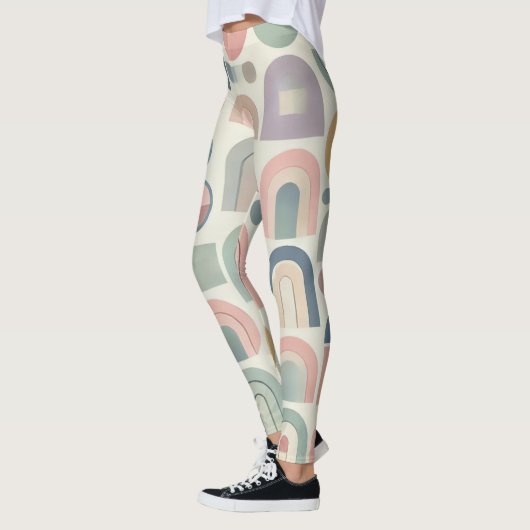 Pastel Geometrische Moderne Vrouwen Leggings (Links)